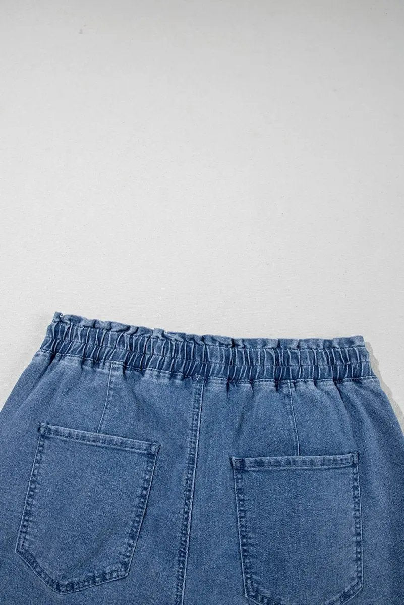 Ashleigh Blue Drawstring High Waist Casual Denim Shorts - Love Salve